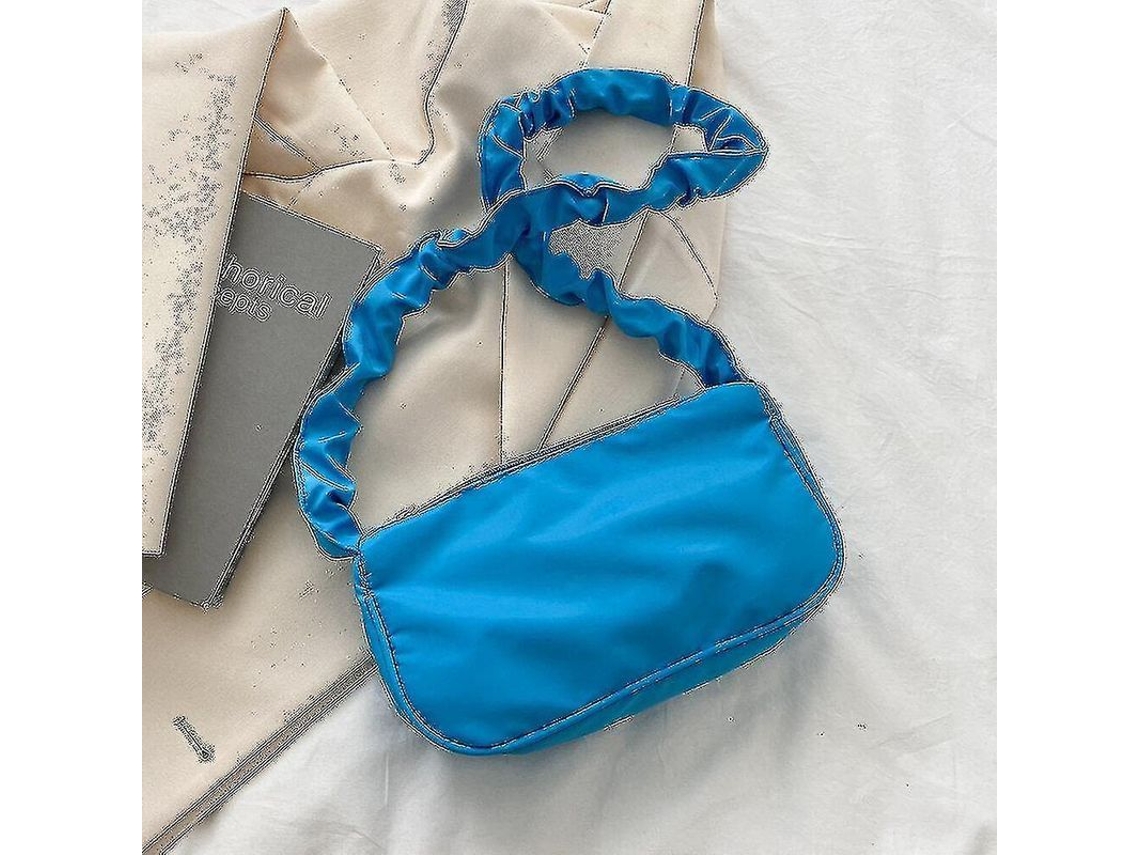 Bolso de hombro informal 2026 en tejido plisado, color liso, versátil.