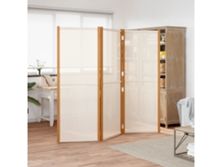Biombo/Pantalla plegable de 3 paneles 210x180 cm blanco crema Wsd956371 Adorável Casa