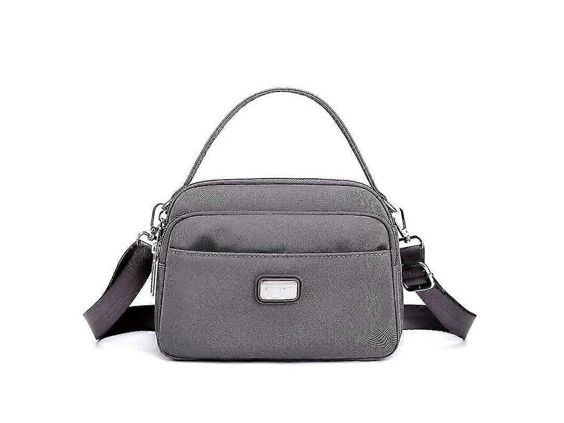 Bolso bandolera informal para mujer, de gran capacidad y multicompartimentos, color gris Lalamoli