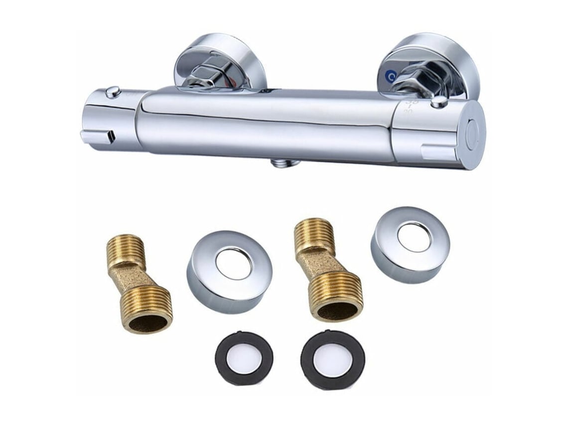 Grifo de ducha termostático Grohe Starlight RV con tope de seguridad de 100 °F y acabado cromado pulido para una solución de baño lujosa y segura