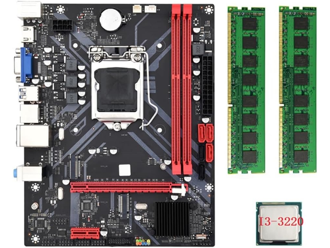 Placa Base De Escritorio B85m Vhl + Procesador I3-3220, 2x Ddr3 1600 Mhz, 8 Gb De Ram Lga