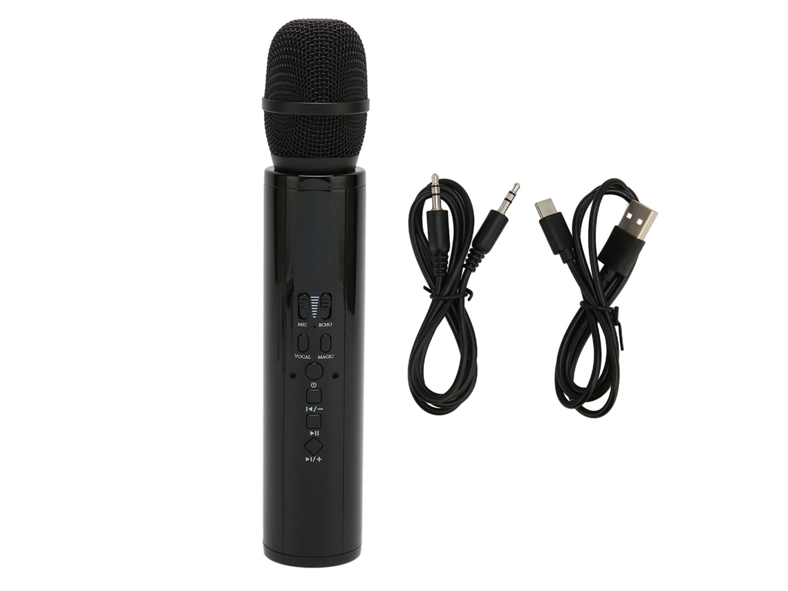 Micrófono Inalámbrico Bluetooth De Mano Con Reducción De Ruido Para Karaoke, Grabación, Teléfono Móvil Y Pc - Negro