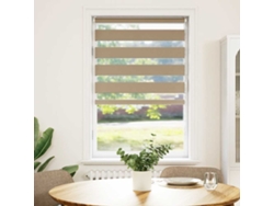 Maison Exclusive - Estor Cebra Marrón Arena Tejido Ancho 85,9 Cm Poliéster