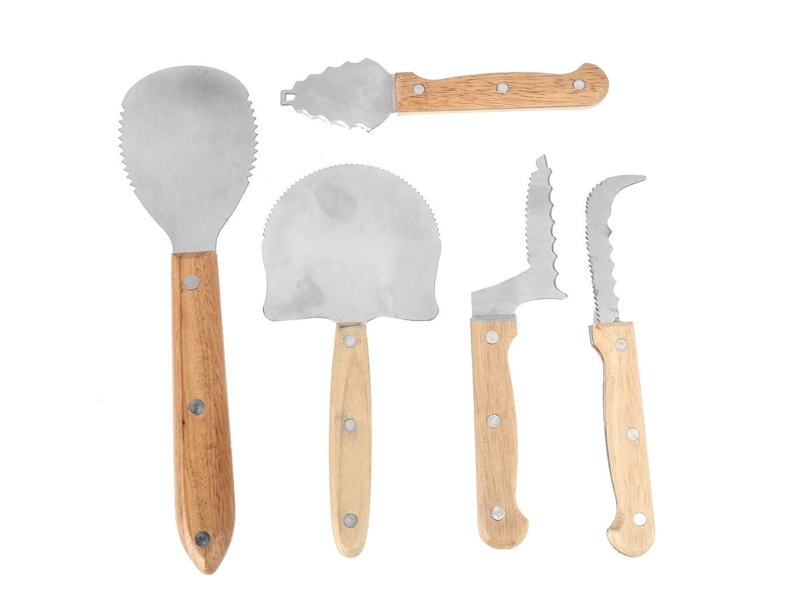 Juego de 5 herramientas para tallar abejas de Halloween de acero inoxidable