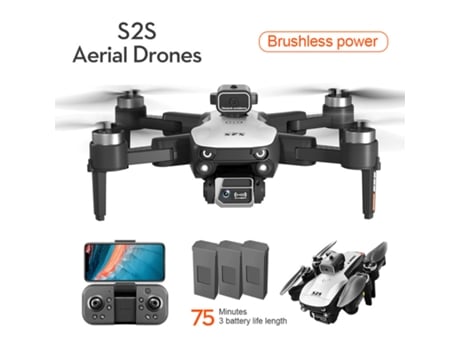 S2S Mini Drone con cámara dual 4K, cuadricóptero plegable sin escobillas (3 batería - Duración de la batería: 25 min - Blanco)