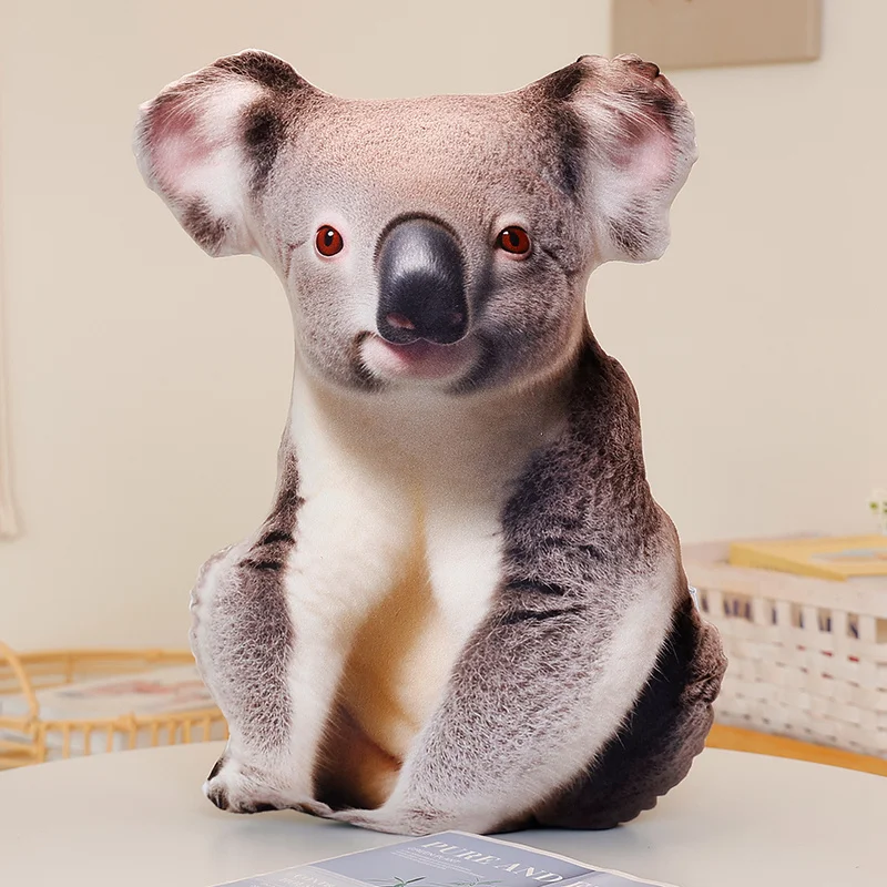 Cojín Decorativo 3d Con Diseño De Koala (40x36 Cm), Ideal Para Sofá O Dormitorio.