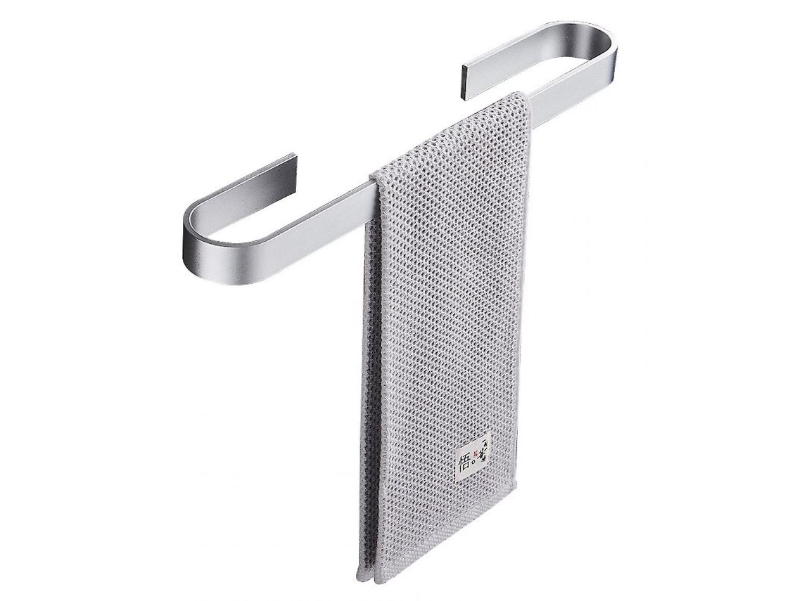 Toallero de baño, colgador de toallas, espacio negro, plateado, aluminio, organizador de toallas de pared, estante de almacenamiento de cocina Gusshious