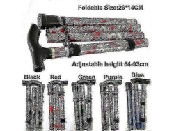 Bastón deslizante de aluminio con diseño floral para senderismo, acampada y como ayuda protectora para la movilidad.