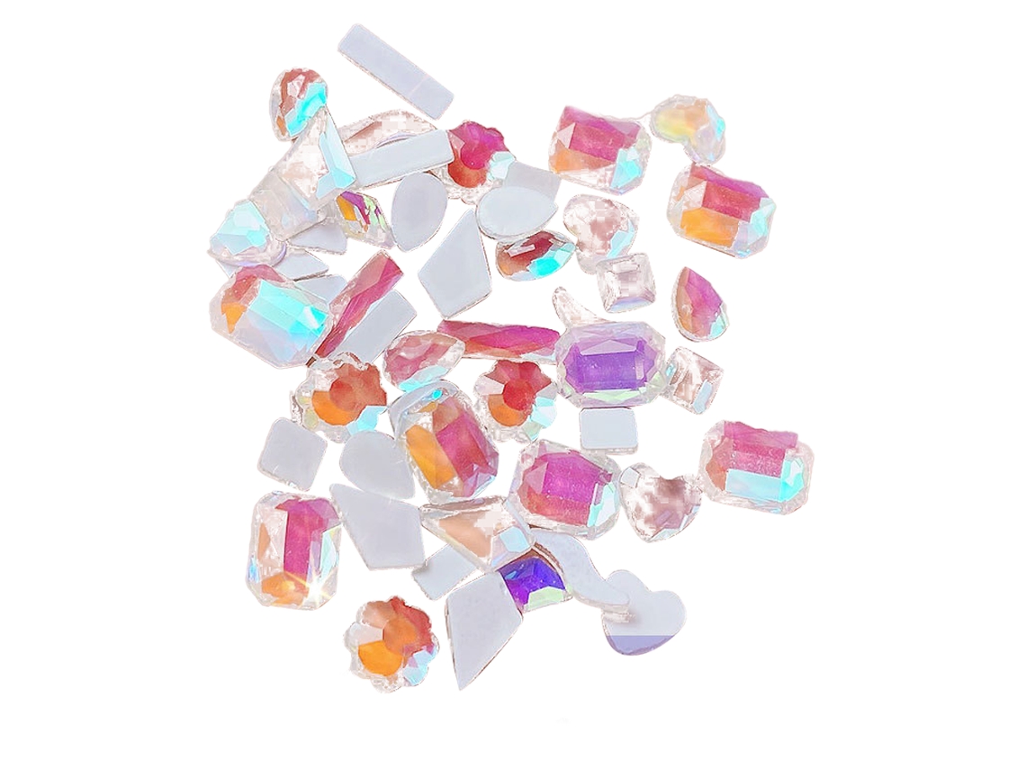Surtido de cristales planos, pedrería en forma de diamante para diseño de uñas. KOFIHETY