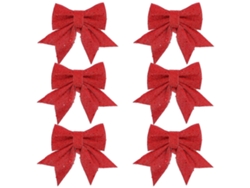 Rebe-6 Adornos De Arco Para Árbol De Navidad, Colgantes De Navidad, Decoraciones Delicadas Para Navidad Y Ocasiones Festivas 14x12cm Rojo