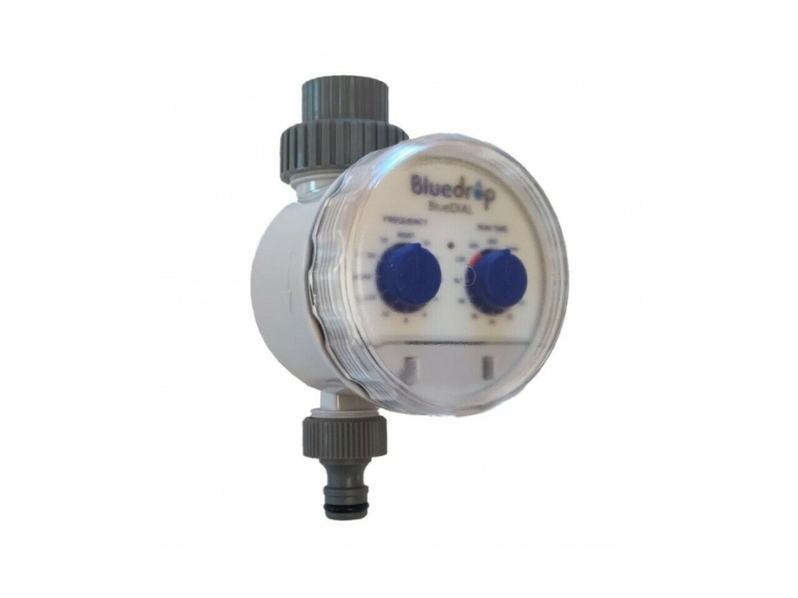 Programador de Grifo BlueDrop -Blue Dial- Riego Automático sin Presión El Programador de Grifo BlueDrop es la solución ideal para automatizar el riego