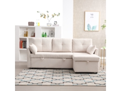 Sofá cama multifuncional con espacio de almacenamiento y cama plegable, sofá modular en forma de L con chaise longue, adecuado para sala de estar Mobrio