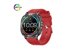 Reloj inteligente Bestvite ET492 AMOLED con llamadas Bluetooth y NFC, detección de estado de ánimo (rojo)