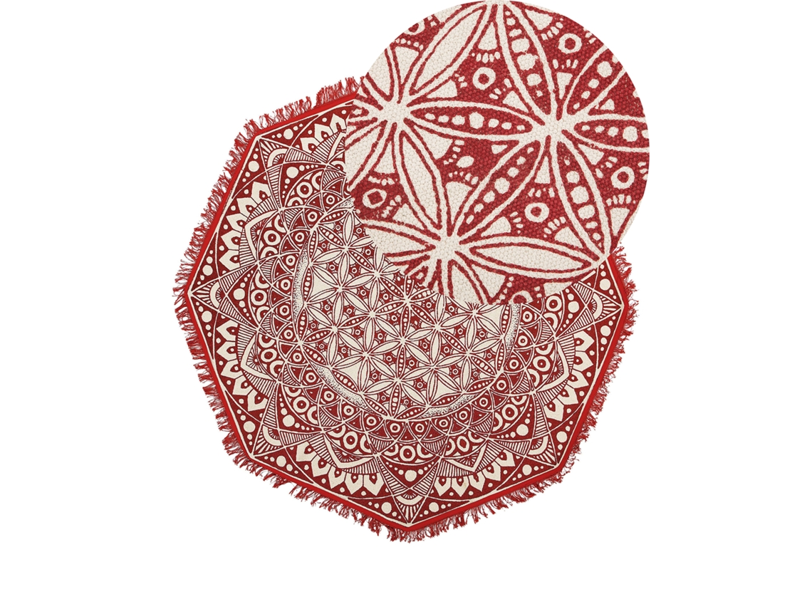 Alfombra de pelo corto BELIANI Mezitili de Algodón Rojo 120x120