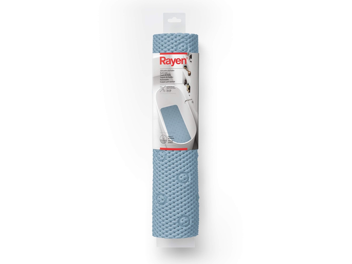 Rayen Alfombra De Baño Para Ducha O Bañera, Suave, Acolchada, Base Antideslizante Con Ventosas De Alta Resistencia. Foam 45×91 Cm, Azul.