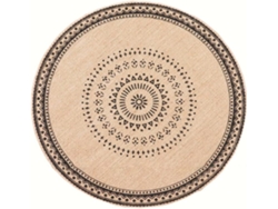 RELAVAEV Manta De Algodão E Linho Para Mesa Redonda, Falsa, Tecida À Mão, Lavável, Pequena, Para Copo, Preta Sem Borlas, 37cm