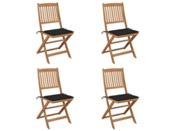 Sillas de jardín plegables de 4 piezas con cojines DKD Home Decor