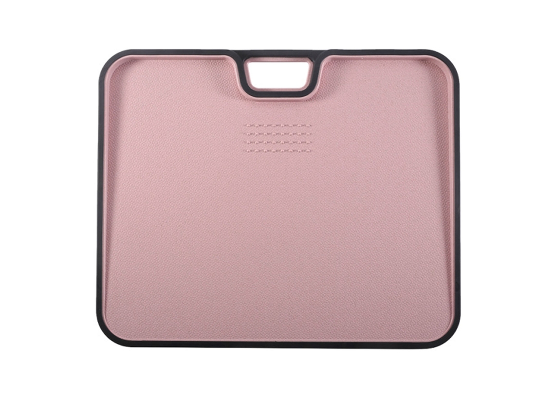 Tabla de cortar portátil de doble cara antideslizante para cocina, color rosa