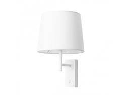 Aplique De Pared FORLIGHT Para Dormitorio E27 Con Interruptor On/Off En La Base Blanco Con Pantalla De Textil