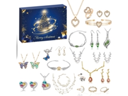 Pulsera con calendario de cuenta regresiva para Navidad, accesorio de 24 cuadrículas, caja sorpresa 02 Siurn