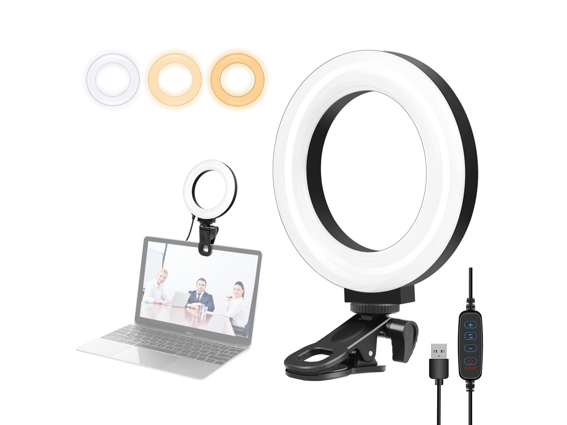 Anillo de luz Eifson de 4.7 pulgadas, iluminación pequeña para videoconferencias, para computadora portátil/computadora