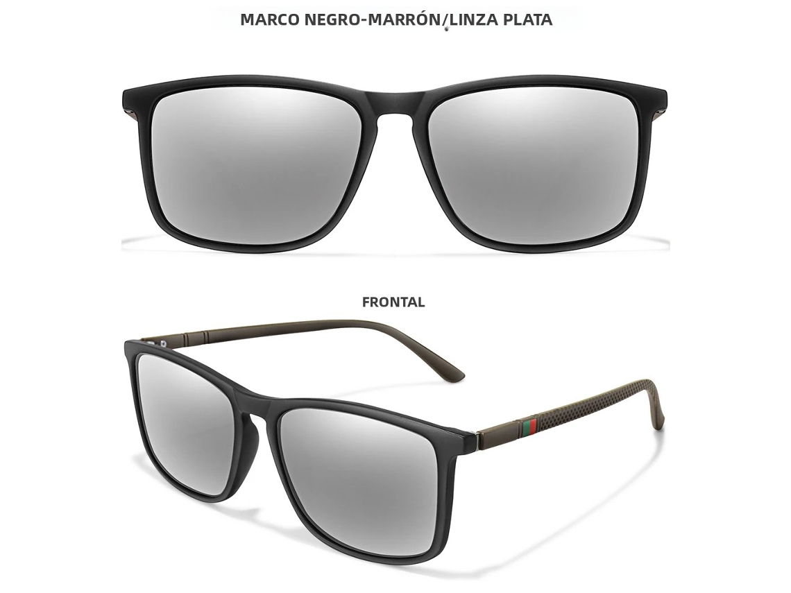 Gafas de sol polarizadas cuadradas retro de lujo con protección solar UV400 unisex MDUG (estilo 5)