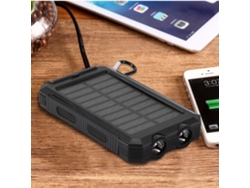 Kit De Batería Solar Portátil De 10000 Mah Para Armar Usted Mismo Con Brújula Y Cargador Rápido - Negro