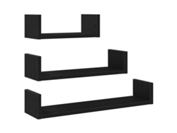 Maison Exclusive - Estantes De Pared 3 Uds. Madera De Ingeniería De Roble Negro