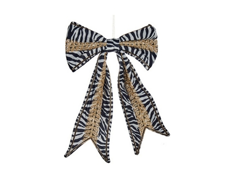 Lazo Zebra Adorno Natalício 45 X 30 cm Preto Blanco