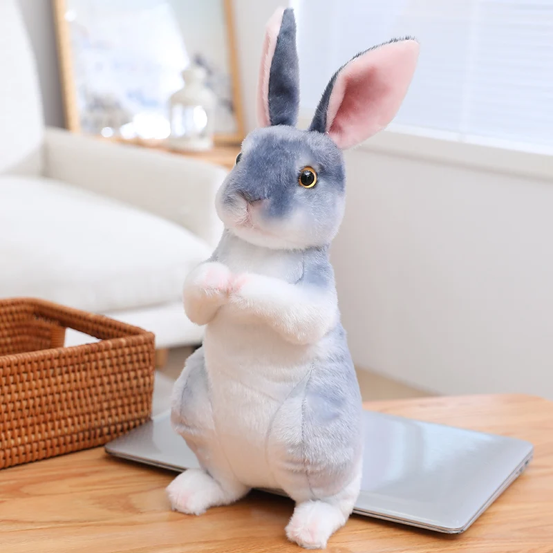 (Estilo 5, 20 cm) Hermoso conejo de peluche, modelo de conejo de juguete realista
