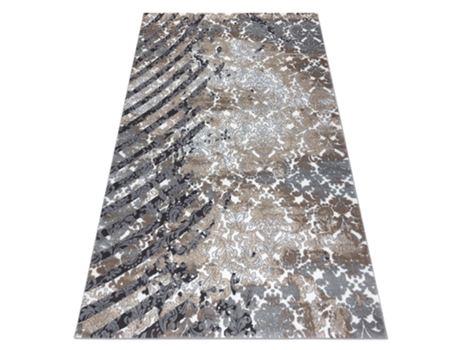 Alfombra Zara 0W6119 P50 610 - Structural Dos Niveles de Vellón Gris/Crema (80 x 150 cm)