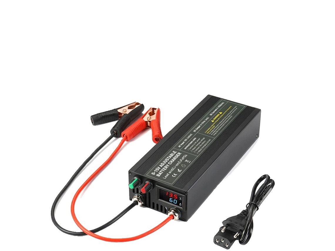 Cargador Lifepo4 de alta corriente, voltaje de salida ajustable, capacidad de carga rápida, pinza de cocodrilo CL60A, UE