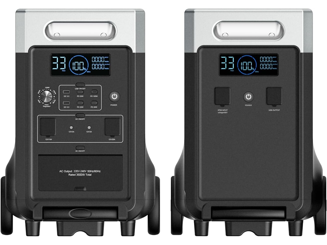 Estación de Energía Portátil AFERIY 3840Wh con Batería Expansión P310 3840Wh LiFePO4 y 2200W AC EPS UPS para Outdoor Camping RV