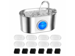 Kit De Bebedero Para Mascotas 304 Inox 2.2l + 8 Filtros Silenciosos Filtro Usb Gato Perro