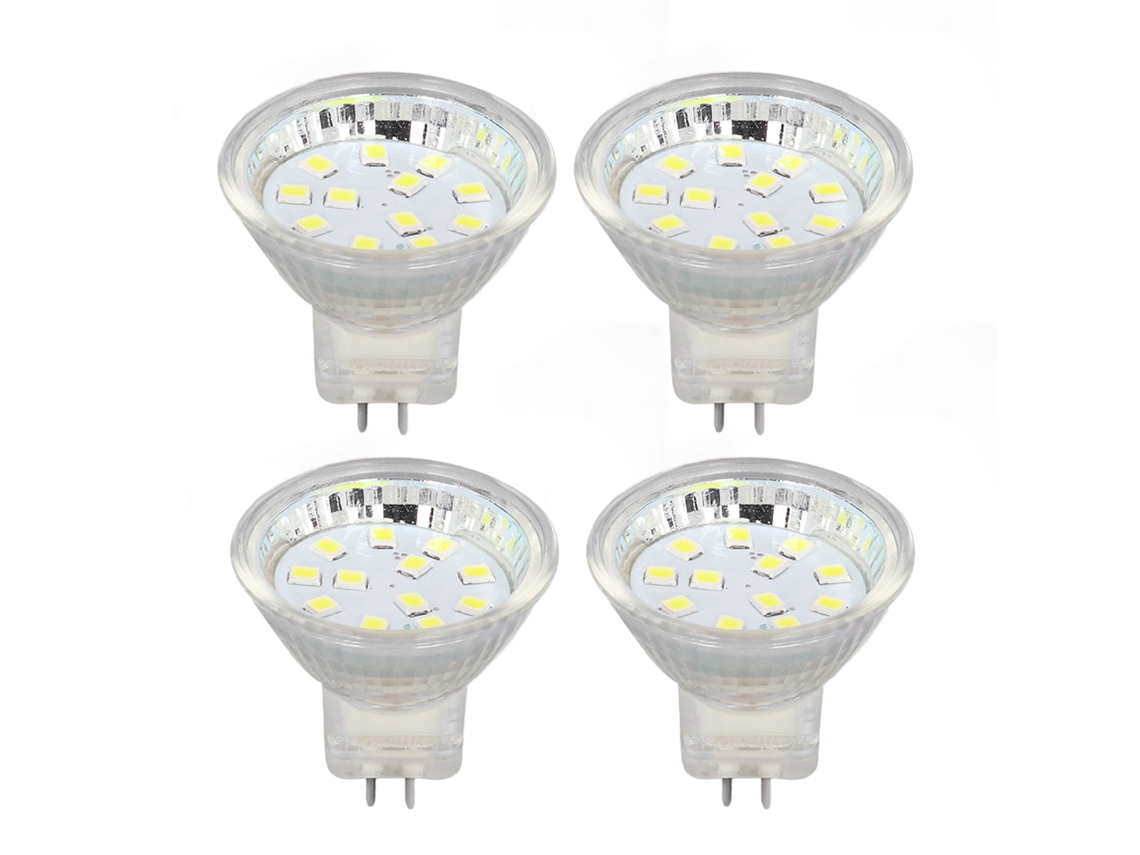 2026-4pcs Bombilla Led Mr11 12led 2w 300lm Luz Punto Base Doble Pin 6000k Blanco Frío Para Jardín