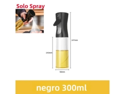 Aceitera en aerosol de plástico, utensilio de cocina ecológico, con dispensador de aceite. Mdug (Estilo B, Negro, 300 ml)