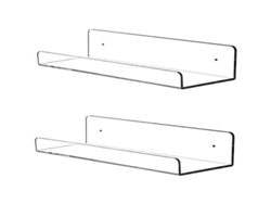 Estantería De Pared Invisible Transparente De 38 Cm (15 Pulgadas) Para Libros Y Decoración Con Accesorios De Instalación.