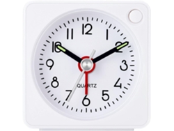 Reloj Despertador Analógico De Viaje, 2,25 Pulgadas, Ultracompacto Con Función De Repetición Y Luz, Supersilencioso (blanco)