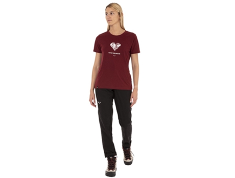 Camiseta de Mujer SALEWA Pure Heart Dry Rojo (2XS)
