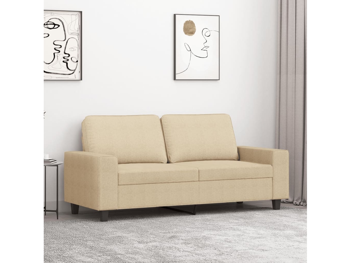 Sofá De 2 Plazas | Sofá De Salón | Sofá De Descanso De Tela Color Crema 140 Cm Wsd776351