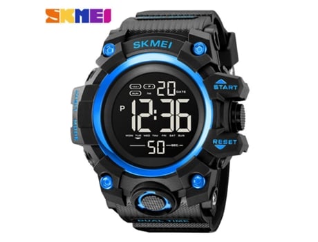 Reloj deportivo digital resistente al agua Relojes de pulsera multifunción para hombres-azul LUUCOZK