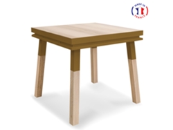 Mesa de Comedor Cuadrada MON PETIT MEUBLE FRANÇAIS con 1 Cajón (Verde Lancieux - Madera - 80 x 75 x 80 cm)