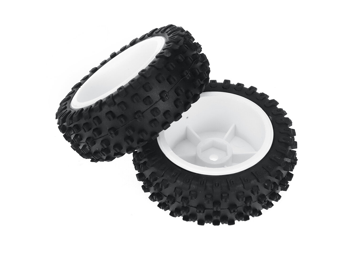 Rear2pcs Wltoys 124008 1/12 Rc Car Parts Front/rear Tires Wheels Glued Vehicles Models Spare Accessories 2726/2727