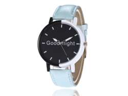 Reloj De Pulsera De Aleación Azul Claro Con Esfera Redonda Y Cuarzo, Estilo Casual, Para Parejas.