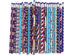 Lápices De Madera De 48 Piezas Con Diseño De La Bandera Estadounidense: Lápices De Escritura Resistentes Y Multiusos.