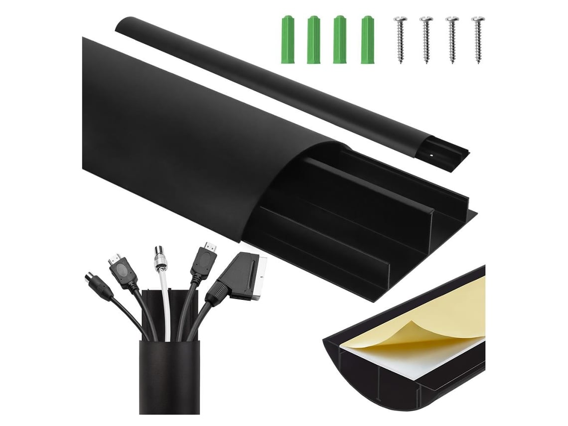 Organizador De Cables Maclean Mc-814 B De Aluminio Negro