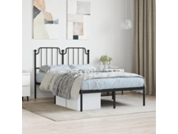 Estructura Cama Sin Colchón Con Cabecero Metal Negro 120x190 Cm