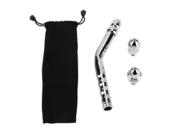 Limpiador Anal Y Vaginal Con 2 Cabezales De Ducha, Grifo, Bidé, Enema, Higiene, Aluminio, Plata.