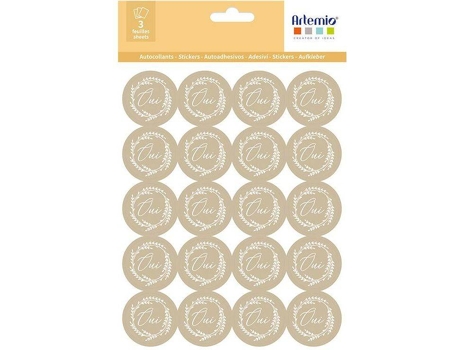 Set 60 Pegatinas ARTEMIO Oui (24 x 15,5 cm)