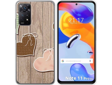 Carcasa Xiaomi Redmi Note 11 Pro TUMUNDOSMARTPHONE Dibujos Corazones Madera Multicolor